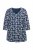 Ulla Popken Snowflake Print 3/4 Sleeve A-Line Tee Navy - Tiskana majica za žene - 