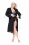 Ulla Popken 834837 Kimono ogrtač s čipkom Crna - Kućni ogrtači & ogrtači za kupanje - 