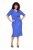Ulla Popken 838765 Haljina od jerseya kratkih rukava s V-izrezom Sivoplava - Midi haljine - Ženske midi haljine plus size