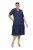 Ulla Popken 840367 Midi haljina kratkih rukava s V-izrezom Tamnoplava - Midi haljine - Ženske midi haljine plus size