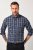 JP1880 Checked Shirt Long Sleeve Kent Collar Anthracite - Košulje - Muške Košulje Veliki Brojevi