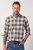 JP1880 Checked Flannel Shirt Long Sleeve Dark Dusty Pink - Košulje - Muške Košulje Veliki Brojevi