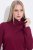 Ulla Popken 843627 Pletena haljina dugih rukava s visokim ovratnikom Vinsko crvena - Midi haljine - Ženske midi haljine plus size