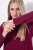 Ulla Popken 843627 Pletena haljina dugih rukava s visokim ovratnikom Vinsko crvena - Midi haljine - Ženske midi haljine plus size