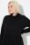 Ulla Popken 844233 Pletena haljina dugih rukava Crna - Pletene haljine - 