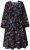 Ulla Popken 845287 Uzorkovana midi haljina Crna - Midi haljine - Ženske midi haljine plus size