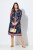 Ulla Popken 845649 Cvjetna šifonska haljina Tamnoplava - Midi haljine - Ženske midi haljine plus size