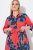 Ulla Popken 846164 Cvjetna košuljasta haljina Crvena - Midi haljine - Ženske midi haljine plus size
