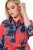 Ulla Popken 846164 Cvjetna košuljasta haljina Crvena - Midi haljine - Ženske midi haljine plus size