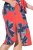 Ulla Popken 846164 Cvjetna košuljasta haljina Crvena - Midi haljine - Ženske midi haljine plus size