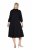 Ulla Popken 846373 Midi haljina s pojasom za vezanje Crna - Midi haljine - Ženske midi haljine plus size