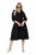 Ulla Popken 846373 Midi haljina s pojasom za vezanje Crna - Midi haljine - Ženske midi haljine plus size