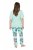 Ulla Popken 846971 Pidžama s uzorkom Svijetlozelena - Pidžame/Loungewear - 