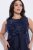Ulla Popken 847918 Cvjetna šifonska haljina Tamnoplava - Midi haljine - Ženske midi haljine plus size