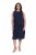 Ulla Popken 847918 Cvjetna šifonska haljina Tamnoplava - Midi haljine - Ženske midi haljine plus size