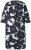 Ulla Popken 848061 Cvjetna midi haljina s 3/4 rukavima Crna - Midi haljine - Ženske midi haljine plus size