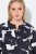 Ulla Popken 848061 Cvjetna midi haljina s 3/4 rukavima Crna - Midi haljine - Ženske midi haljine plus size
