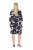 Ulla Popken 848061 Cvjetna midi haljina s 3/4 rukavima Crna - Midi haljine - Ženske midi haljine plus size