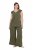 Ulla Popken 848131 Pidžama s čipkom Maslinasta - Pidžame/Loungewear - 