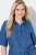 Ulla Popken 848491 Košuljasta haljina Denim plava - Midi haljine - Ženske midi haljine plus size