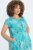 Ulla Popken 848696 Uzorkovana midi haljina s V-izrezom Tirkizna - Midi haljine - Ženske midi haljine plus size