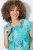 Ulla Popken 848696 Uzorkovana midi haljina s V-izrezom Tirkizna - Midi haljine - Ženske midi haljine plus size