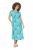 Ulla Popken 848696 Uzorkovana midi haljina s V-izrezom Tirkizna - Midi haljine - Ženske midi haljine plus size