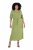 Ulla Popken 848829 Midi haljina kratkih rukava s vezicom Svijetlozelena - Midi haljine - Ženske midi haljine plus size