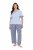 Ulla Popken 849850 Pidžama s kariranim uzorkom Svijetloplava - Pidžame/Loungewear - 