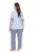 Ulla Popken 849850 Pidžama s kariranim uzorkom Svijetloplava - Pidžame/Loungewear - 