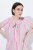 Ulla Popken 849969 Prugasta midi haljina s volanima Ružičasta - Midi haljine - Ženske midi haljine plus size