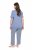 Ulla Popken 850045 Pidžama kratkih rukava Svijetloplava - Pidžame/Loungewear - 