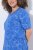 Ulla Popken 850204 Uzorkovana haljina majica s volanima Plava - Haljine od jerseyja - 