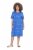 Ulla Popken 850204 Uzorkovana haljina majica s volanima Plava - Haljine od jerseyja - 