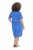 Ulla Popken 850204 Uzorkovana haljina majica s volanima Plava - Haljine od jerseyja - 