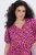 Ulla Popken 850346 Uzorkovana haljina s V-izrezom Ružičasta - Midi haljine - Ženske midi haljine plus size