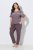 Ulla Popken 850403 Pidžama s cvjetnim uzorkom Smeđa - Pidžame/Loungewear - 