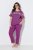 Ulla Popken 850403 Pidžama s cvjetnim uzorkom Ljubičasta - Pidžame/Loungewear - 