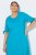 Ulla Popken 850724 Midi haljina kratkih rukava s pojasom za vezanje Tirkizna - Midi haljine - Ženske midi haljine plus size