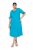 Ulla Popken 850724 Midi haljina kratkih rukava s pojasom za vezanje Tirkizna - Midi haljine - Ženske midi haljine plus size