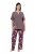 Ulla Popken 850903 Pidžama s cvjetnim uzorkom 2 kom Smeđa - Pidžame/Loungewear - 