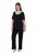 Ulla Popken 851245 Pidžama s prugama Crna - Pidžame/Loungewear - 