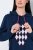 Ulla Popken 851749 Kućna haljina s kariranim uzorkom i kapuljačom Tamnoplava - Pidžame/Loungewear - 