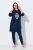 Ulla Popken 851749 Kućna haljina s kariranim uzorkom i kapuljačom Tamnoplava - Pidžame/Loungewear - 