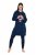 Ulla Popken 851749 Kućna haljina s kariranim uzorkom i kapuljačom Tamnoplava - Pidžame/Loungewear - 