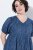 Ulla Popken 852214 Prugasta midi haljina Tamnoplava - Midi haljine - Ženske midi haljine plus size