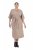 Ulla Popken 852288 Midi haljina kratkih rukava s pojasom za vezanje Svijetlosmeđa - Midi haljine - Ženske midi haljine plus size