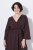 Ulla Popken 852307 Haljina na preklop dugih rukava Mahagonij smeđa - Midi haljine - Ženske midi haljine plus size