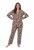 Ulla Popken 852649 Pidžama s uzorkom i košuljnim ovratnikom Smeđa - Pidžame/Loungewear - 