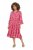 Ulla Popken 852841 Cvjetna haljina s volanima Magenta - Midi haljine - Ženske midi haljine plus size